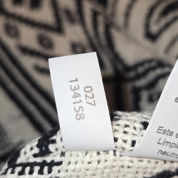 Thirty One Jewell‎ NWOT Black & White Rio Weave XL Reversible Tote 16"X14"X5" - Picture 14 of 14